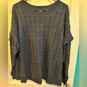 Colleen Lopez Black Textured Sweatshirt